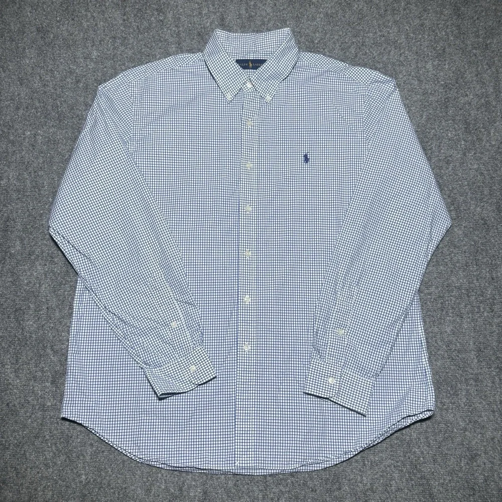 Polo Ralph Lauren Button Down Shirt Plaid Checkered Men XL Long Sleeve Lot of 2